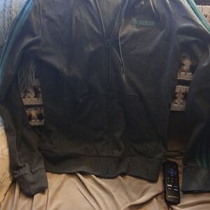 Adidas Black Hoodie with Green Logo